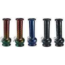 6" Soda Lime Mini Straight Bubble GOR Water Pipe - Carbon Fiber (MSRP $15.00)