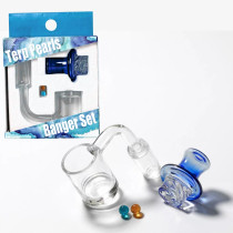 25mm 4mm Flat Bottom Quartz Banger Set with Directional Carb Cap and 2 6mm Pearls - 14M90 (MSRP $20.00)