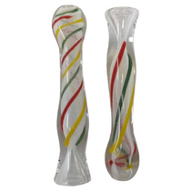 Glow In The Dark Frit Rasta Rope Chillum Hand Pipe - 2 Pack (MSRP $10.00ea)