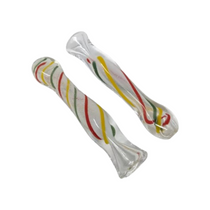 Glow In The Dark Frit Rasta Rope Chillum Hand Pipe - 2 Pack (MSRP $10.00ea)