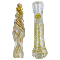 Assorted Design Work Chillum Hand Pipe - 2 Pack (MSRP 5.00ea)