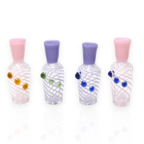 3" Slime Swirl Art Vase Chillum Hand Pipe - 4 Pack (MSRP $7.00ea)