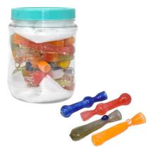 3" Assorted Design Chillum Hand Pipe - 30ct Jar (MSRP $10.00ea)