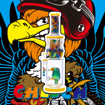 Cheech Glass - 15.5" Angry Parrot Water Pipe - with 14M Bowl & 4mm Banger (MSRP $160.00)