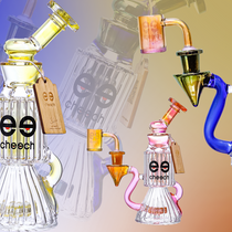 Cheech Glass - 8.5" Fumed Diamond Tube Recycler Water Pipe - with 14M Bowl (MSRP $89.99)