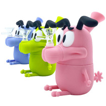 6" Silicone Glow in the Dark Scared Dog Assorted Water Pipe - with 14M Bowl (MSRP $20.00)