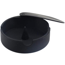 4" Silicone Solid Color Ashtray with Poker - Black (MSRP $10.00)