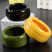 3.9" Ceramic Assorted Tire Shaped Ashtray (MSRP $10.00)