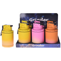3" 2 in 1 Water Pipe Grinder Assorted Gradeint Flashbang - Display of 6 (MSRP $10.00ea)