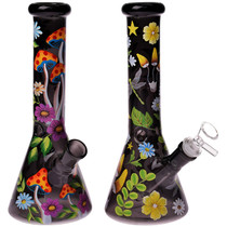 10" Assorted Hand Painted Forest Design Beaker Water Pipe - with 14M Bowl (MSRP $35.00)