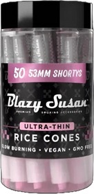 Blazy Susan - Ultra Thin Rice Paper Cones - 53mm Shorties - Jar of 50 (MSRP $19.99)