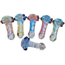 3.25" Assorted Color Silver Fumed Twisted Spoon Hand Pipe - 2 Pack (MSRP $10.00ea)