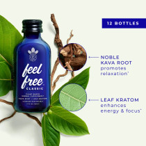 feel free - Classic - Kava + Kratom Tonic 2oz - Display of 12 (MSRP $9.99ea)
