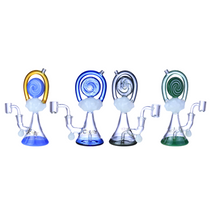 Clover Glass - 8" Assorted Color Rainbow Lolli Water Pipe - with 14M Banger (MSRP $50.00)