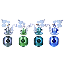 Clover Glass - 7" Assorted Color Cloud Bird Water Pipe - with 14M Banger (MSRP $60.00)