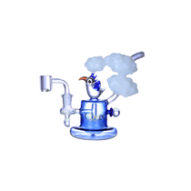 Clover Glass - 7" Assorted Color Cloud Bird Water Pipe - with 14M Banger (MSRP $60.00)