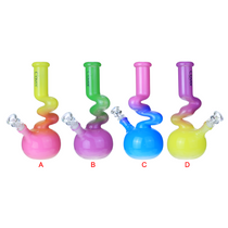 Clover Glass - 10" Assorted Color Kinky Beaker Water Pipe - with 14M Bowl (MSRP $40.00)