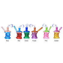 Clover Glass - 4.7" Assorted Color Skull Oil Burner Water Pipe (MSRP $10.00)