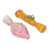 On Point Glass - 3" Asstd Design Chillum Hand Pipe - Display of 22 (MSRP $15.00ea)