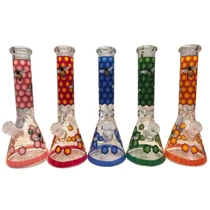 10" HoneyComb Bee Art Beaker Water Pipe - with 14M Bowl (MSRP $60.00)