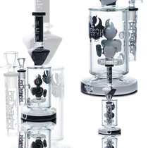 Cheech Glass - 12.5" Dark Devil Rig Water Pipe - with 14M Bowl & 4mm Banger (MSRP $120.00)