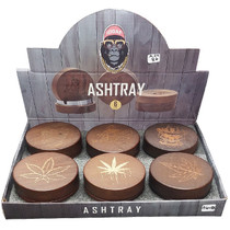 Wooden Ashtray with Engraving - Display of 6 (MSRP $10.00ea)