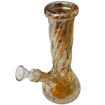 8" Swirl Design Electro Plated Beaker Water Pipe - with 14M Bowl (MSRP $35.00)