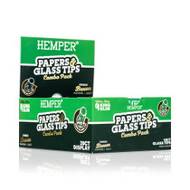 Hemper - King Size Natural Brown Paper Booklet + 6MM Glass Tips - 20ct (MSRP $4.99ea)