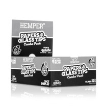 Hemper - King Size Classic White Paper Booklet + 7mm Glass Tips - 20ct (MSRP $4.99ea)