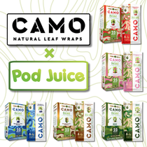 Camo x Pod Juice - Herbal Wraps (5ct) Box of 25 (MSRP $2.99ea)