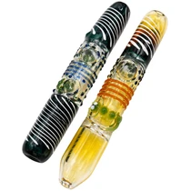 8" Flower Art Gold Fumed Steam Roller Hand Pipe - 2 Pack (MSRP $20.00ea)