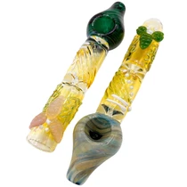8" Creature n Swirl Art Gold Fumed Steam Roller Hand Pipe - 2 Pack (MSRP $20.00ea)