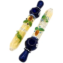 8" Creature Art Gold Fumed Color Tube Steam Roller Hand Pipe - 2 Pack (MSRP $20.00ea)