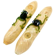 6.5" Frog Art Silver Fumed Steam Roller Hand Pipe - 2 Pack (MSRP $20.00ea)