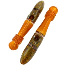 7.5" Frit n Gold Fumed Rim Steam Roller Hand Pipe - 2 Pack (MSRP $20.00ea)