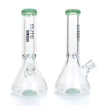 Elite Glass - 9mm Thick Color Rim Beaker Water Pipe (MSRP $60.00-$75.00)