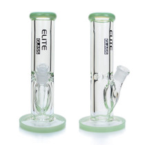 Elite Glass - 9mm Thick Color Rim N Base Ring Straight Water Pipe (MSRP $60.00-$75.00)