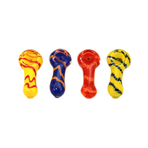 2.5" Frit Art Twisted Rod Assorted Colors Hand Pipe - 5 Pack (MSRP $10.00ea)