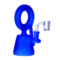 Clover Glass - 8" Orb Perc Donut Recycler Water Pipe - with 14M Banger (MSRP $50.00)