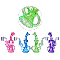 Clover Glass - 7" Recycler Water Pipe - with 14M Banger (MSRP $40.00)