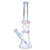 Clover Glass - 13" Triple Donut Beaker Water Pipe - with 14M Bowl (MSRP $60.00)