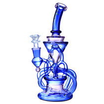 Clover Glass - 9.5" Multi Tube Recycler Water Pipe - with 14M Banger (MSRP $60.00)