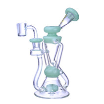 Clover Glass - 9" Recycler Water Pipe - with 14M Banger (MSRP $50.00)