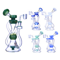 Clover Glass - 9" Recycler Water Pipe - with 14M Banger (MSRP $50.00)