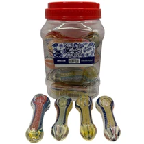 Everyday - 4" Assorted Lattachino Spoon Hand Pipe - 20ct Jar (MSRP $15.00ea)
