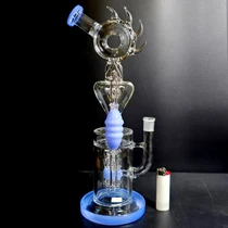 15.5" Multi-Chamber Recycler Water Pipe with Spiked Perc Water Pipe (MSRP $100.00)
