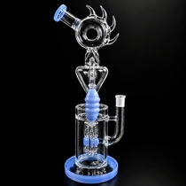 15.5" Multi-Chamber Recycler Water Pipe with Spiked Perc Water Pipe (MSRP $100.00)