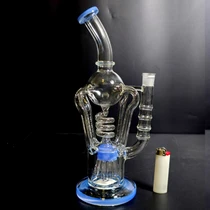 13" Multi-Arm Recycler Water Pipe with Spiral Perc & Showerhead Base Perc (MSRP $100.00)