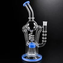 13" Multi-Arm Recycler Water Pipe with Spiral Perc & Showerhead Base Perc (MSRP $100.00)