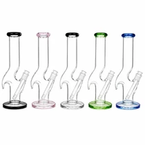 12" Zong  Water Pipe – 1 Kink Bent Neck Tube with Blue Accents (MSRP $50.00)